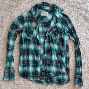 XS Aeropostale Plaid Shirt - Green and Black